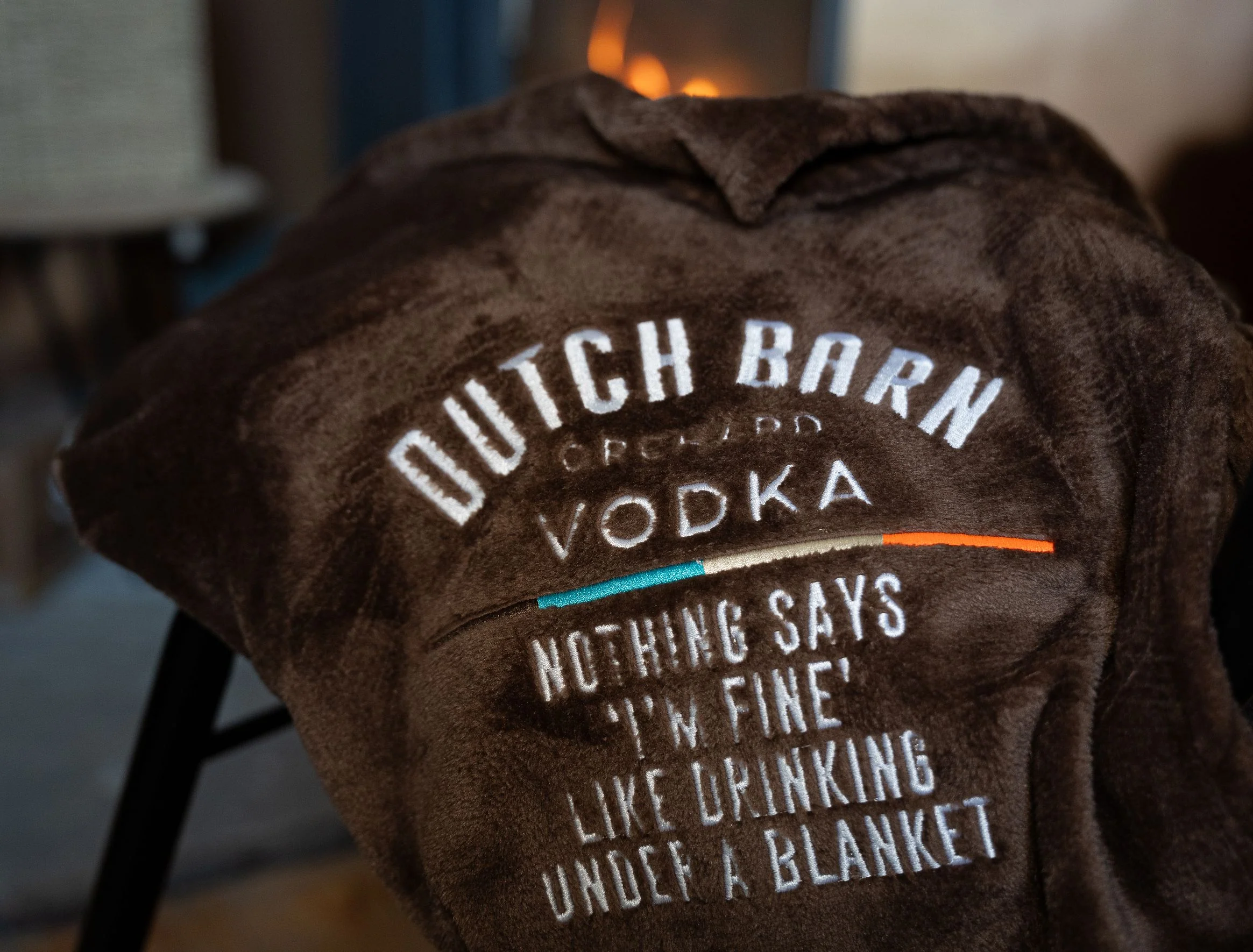 Dutch Barn Vodka 'I'm Fine' Fleece Blanket - Image 2