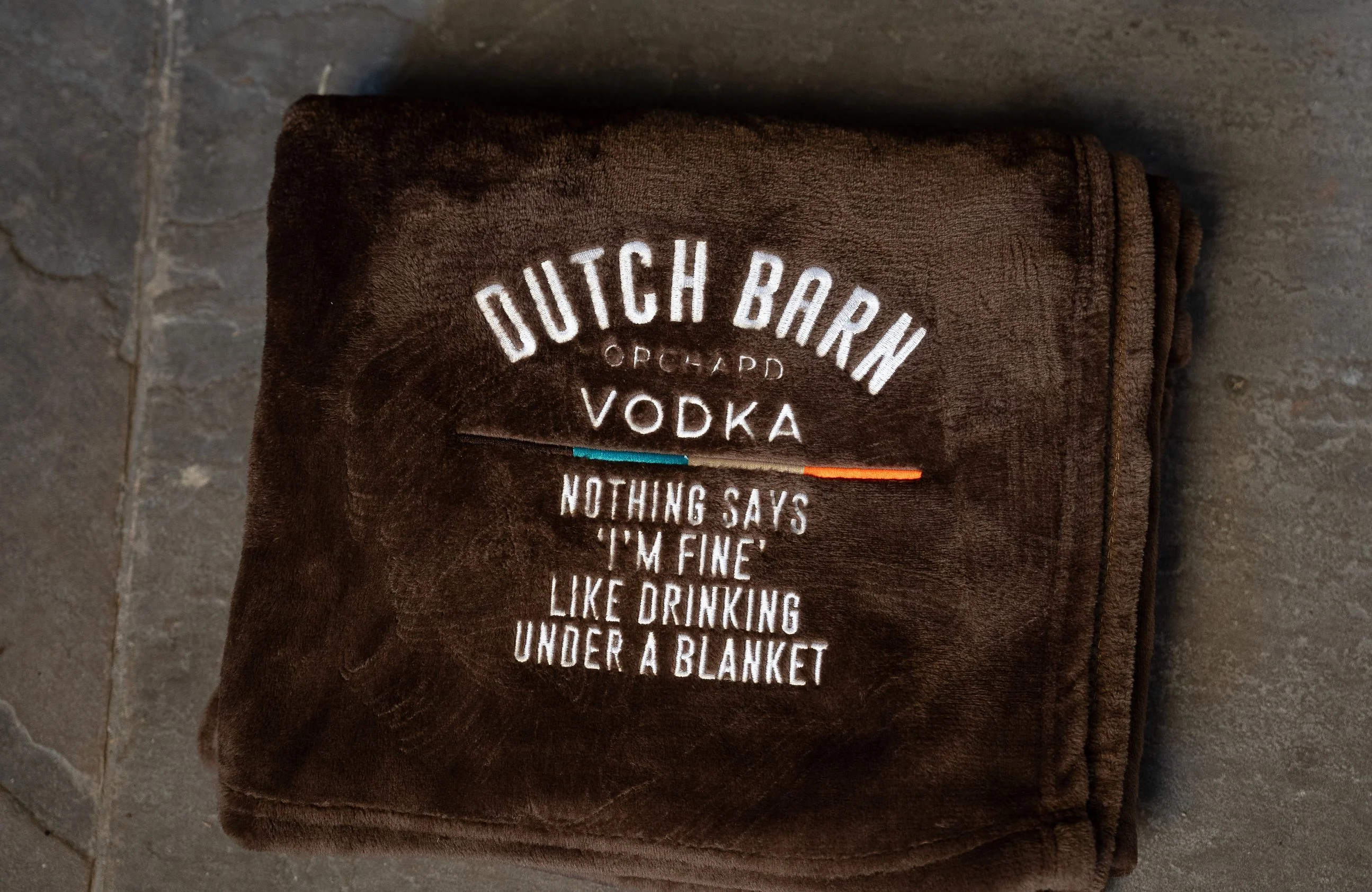 Dutch Barn Vodka 'I'm Fine' Fleece Blanket - Image 3