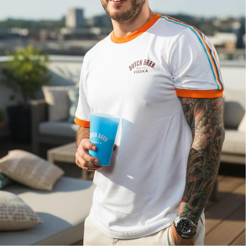 Dutch Barn Vodka Retro Ringer Tee